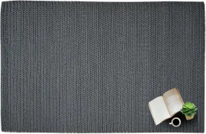 Chunky Knit Wool Area Rug, Dark Grey, Handmade Loop Design Runner Rug, Modern Scandinavian Style Rug (Dark Grey, 2'6"x8' (Runner))