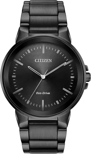 Citizen Men's Eco-Drive Modern Axiom Watch in Gray Stainless Steel, Black Dial (Model: BJ6517-52E)