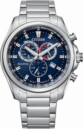 Citizen Men's Eco-Drive Weekender Chronograph Watch in Stainless Steel, Blue Dial, 43mm (Model: AT2131-56L)