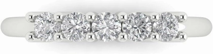 Clara Pucci 0.4 ct Brilliant Round Cut Synthetic White Sapphire 14k White Gold Bridal Engagement Wedding Desginer Stackable Band SZ 6.75