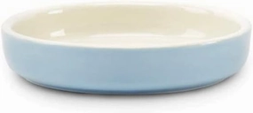Classic Stoneware Pet Cat Food and Water Saucer Bowl 13 cm x 13 cm x 3.5 cm Blue