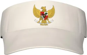 Coat of Arms Indonesia Adult Sun Visor Cap - UV Protection, Breathable, Adjustable, Sports & Outdoor Hat Black