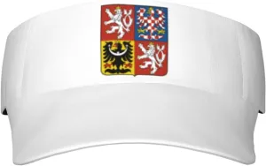 Coat of Arms of Czech Republic Adult Sun Visor Cap - UV Protection, Breathable, Adjustable, Sports & Outdoor Hat Black