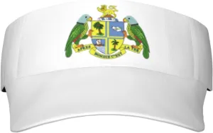Coat of Arms of Dominica Adult Sun Visor Cap - UV Protection, Breathable, Adjustable, Sports & Outdoor Hat Black