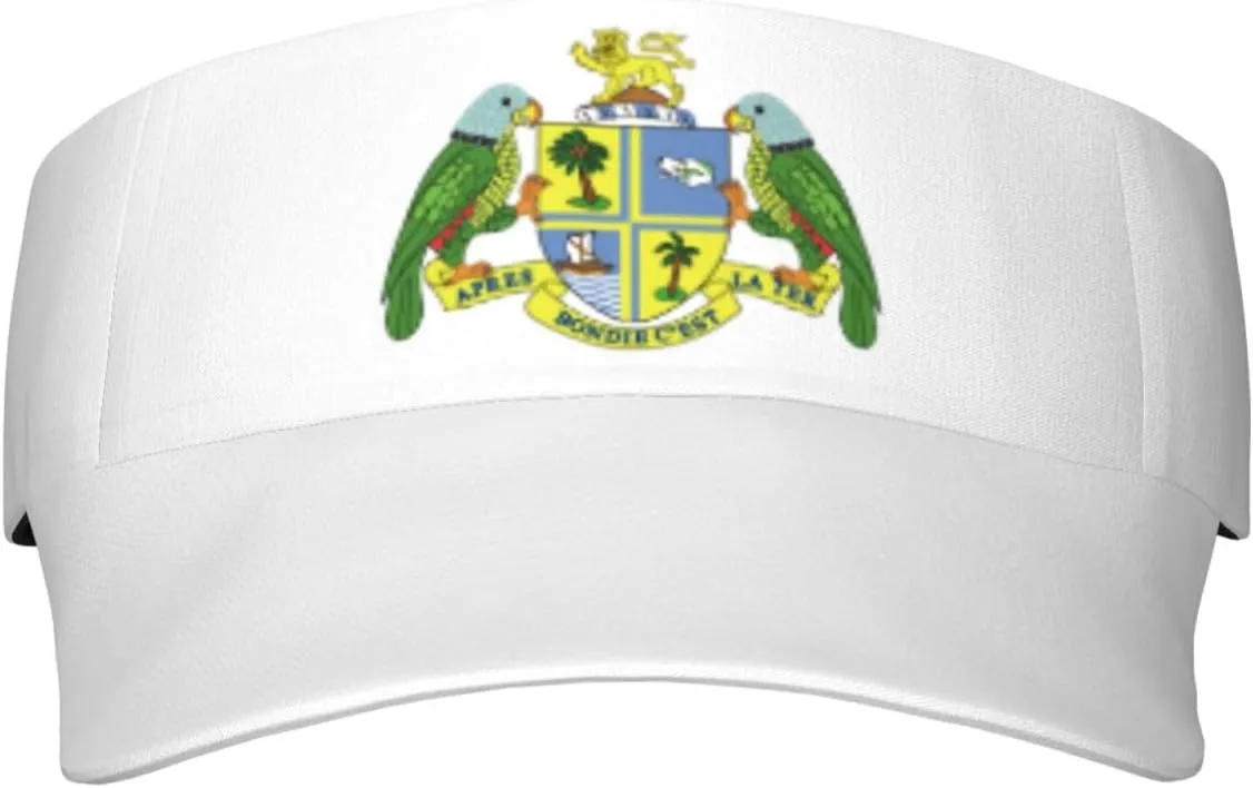 Coat of Arms of Dominica Adult Sun Visor Cap - UV Protection, Breathable, Adjustable, Sports & Outdoor Hat Black