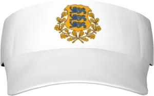 Coat of Arms of Estonia Adult Sun Visor Cap - UV Protection, Breathable, Adjustable, Sports & Outdoor Hat Black
