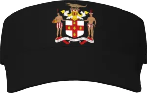 Coat of Arms of Jamaica Adult Sun Visor Cap - UV Protection, Breathable, Adjustable, Sports & Outdoor Hat Black