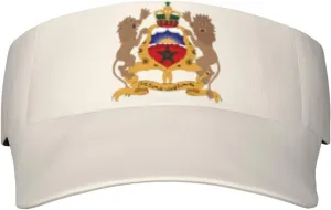 Coat of Arms of Morocco Adult Sun Visor Cap - UV Protection, Breathable, Adjustable, Sports & Outdoor Hat Black
