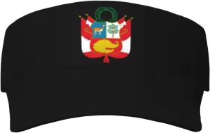 Coat of Arms of Peruvian Adult Sun Visor Cap - UV Protection, Breathable, Adjustable, Sports & Outdoor Hat Black
