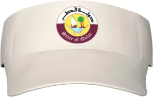 Coat of Arms of Qatar Adult Sun Visor Cap - UV Protection, Breathable, Adjustable, Sports & Outdoor Hat Black