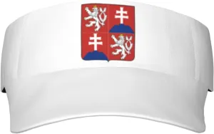 Coat of Arms of Slovakia Adult Sun Visor Cap - UV Protection, Breathable, Adjustable, Sports & Outdoor Hat Black