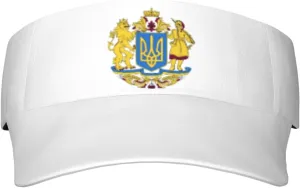 Coat of arms of Ukraine Adult Sun Visor Cap - UV Protection, Breathable, Adjustable, Sports & Outdoor Hat Black