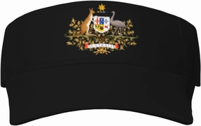Coat of Arms of Australia Adult Sun Visor Cap - UV Protection, Breathable, Adjustable, Sports & Outdoor Hat Black