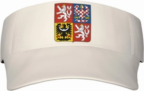 Coat of Arms of Czech Republic Adult Sun Visor Cap - UV Protection, Breathable, Adjustable, Sports & Outdoor Hat Black