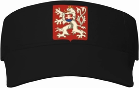 Coat of Arms of Czechoslovakia Adult Sun Visor Cap - UV Protection, Breathable, Adjustable, Sports & Outdoor Hat Black