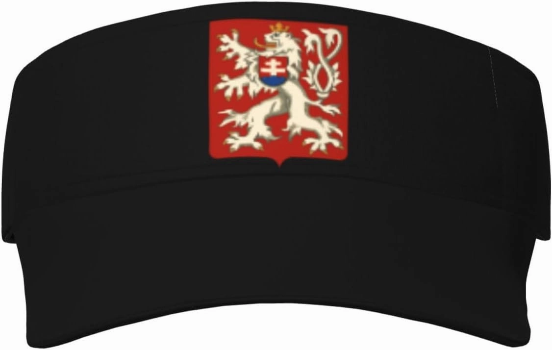 Coat of Arms of Czechoslovakia Adult Sun Visor Cap - UV Protection, Breathable, Adjustable, Sports & Outdoor Hat Black