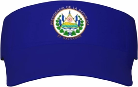 Coat of Arms of El Salvador Adult Sun Visor Cap - UV Protection, Breathable, Adjustable, Sports & Outdoor Hat Black