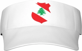 Coat of Arms of Lebanon Adult Sun Visor Cap - UV Protection, Breathable, Adjustable, Sports & Outdoor Hat Black