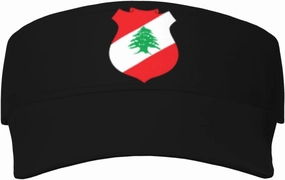 Coat of Arms of Lebanona Adult Sun Visor Cap - UV Protection, Breathable, Adjustable, Sports & Outdoor Hat Black