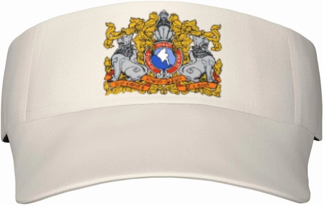 Coat of Arms of Myanmar Adult Sun Visor Cap - UV Protection, Breathable, Adjustable, Sports & Outdoor Hat Black