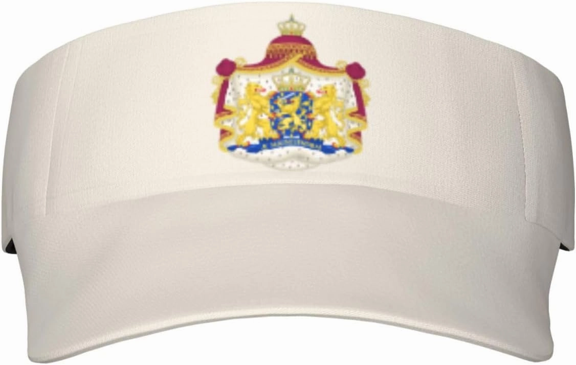 Coat of Arms of Netherlands Adult Sun Visor Cap - UV Protection, Breathable, Adjustable, Sports & Outdoor Hat Black