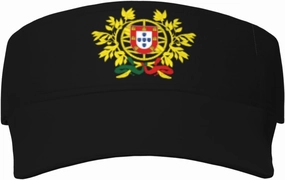 Coat of Arms of Portugal Adult Sun Visor Cap - UV Protection, Breathable, Adjustable, Sports & Outdoor Hat Black