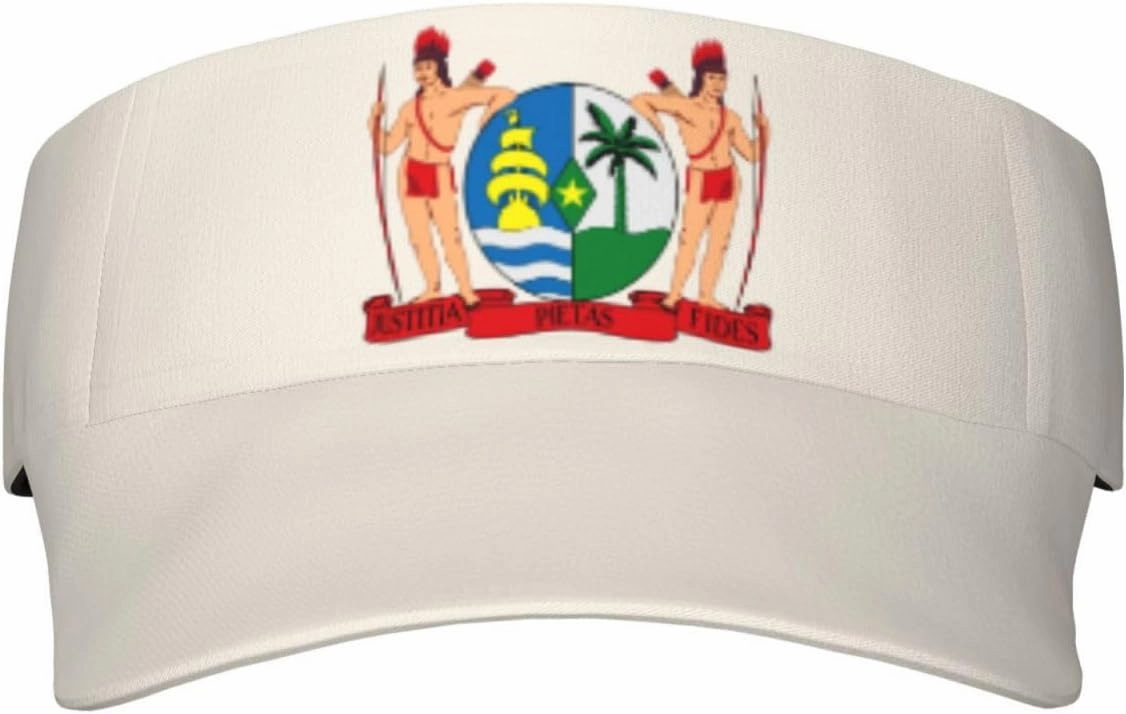 Coat of Arms Suriname Adult Sun Visor Cap - UV Protection, Breathable, Adjustable, Sports & Outdoor Hat Black