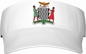 Coat of Arms Zambia Adult Sun Visor Cap - UV Protection, Breathable, Adjustable, Sports & Outdoor Hat Black