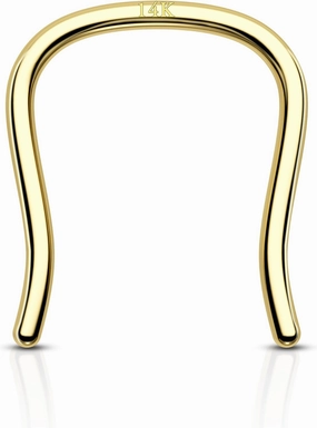COCHARM 14K Real Gold Septum Rings 16g U-Shape Yellow Gold Septum Rings 14Kt Simple Horseshoe Septum Jewelry Solid Gold 8mm 10mm 14K Gold Hanger Septum Piercing