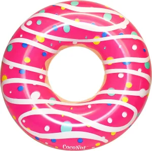 Coconut Outdoor Sprinkled & Glazed Pink Donut Pool Float – Inflatable Pool Ring – Durable Long Lasting Lounge Tube and Water Toy – Fun Decoration for Parties, Events – Ages 8  Years