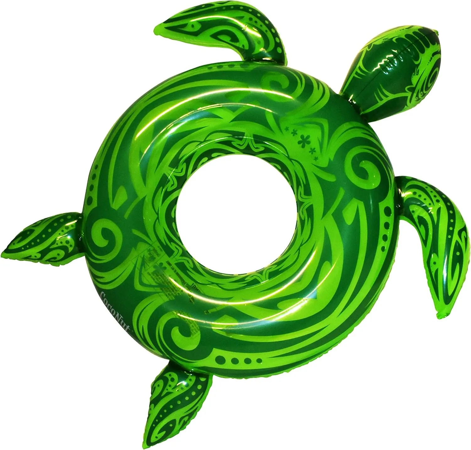 Coconut Outdoor Translucent Sea Turtle Pool Float - Inflatable Pool Ring - Durable Long Lasting Lounge Tube and Water Toy - Fun Decoration for Parties, Events - Ages 8  Years