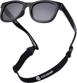 COCOSAND Flexible Baby Sunglasses with Strap Polarized UV Protection for Toddler Infant Newborn Boy Girl Age 0-24 Months