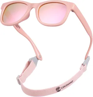 COCOSAND Flexible Polarized Baby Sunglasses with Strap UV Protection for Toddler Infant Girl Boy Age 0-24 Months