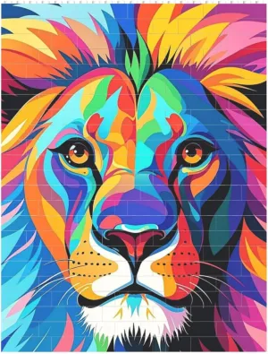 Colorful Lion Building Block Puzzle Personalized Building Bricks for Adults Block Puzzle Building DIY Brick Block Puzzles Valentine's Day Gifts for Home Decor Brick Puzzle