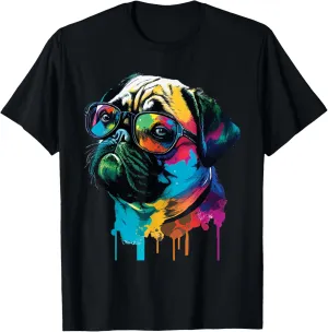 Colorful Pug Artwork - Dog Owner Pet Trainer Animal Lover T-Shirt