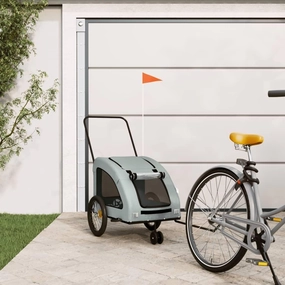Comfortable Pet Bike Trailer for Adventure, Durable Iron Frame with Mesh Windows for Safety, Small Dogs and Pets, Gray