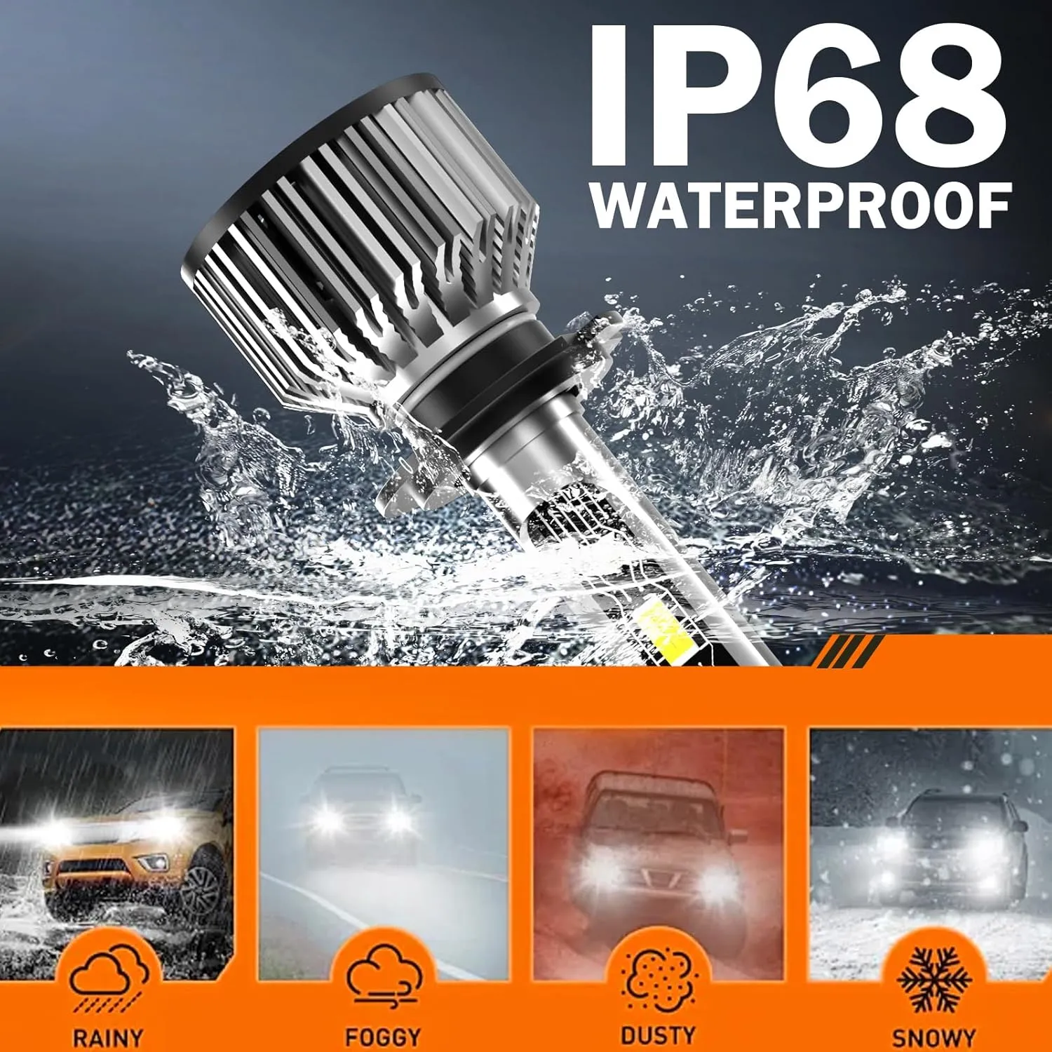 Compatible For Ford Fusion 2006-2018 Bulbs H7 High Beam   H11 Low Beam  H11/H8 Fog Lights Bulbs Kit, 6500K White with Fan, Plug and Play, Pack of 6