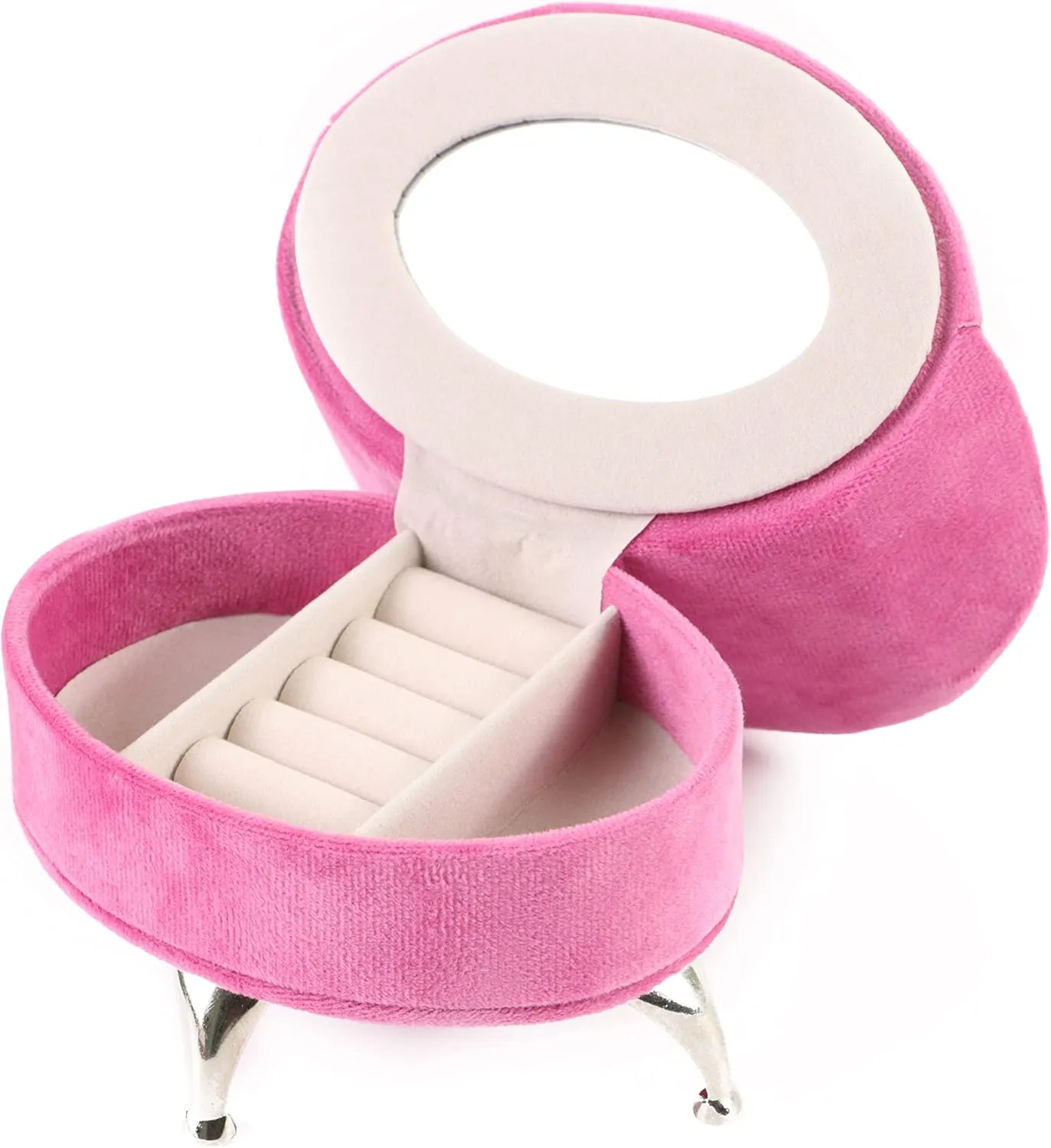 CONCISE Miniature Dollhouse Accessories Dollhouse Furniture 1/6 Scale Sofa Pink Jewelry Box Women Velvet Storage Jewelry Box