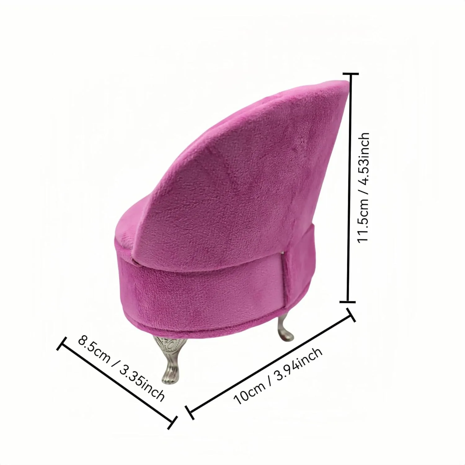 CONCISE Miniature Dollhouse Accessories Dollhouse Furniture 1/6 Scale Sofa Pink Jewelry Box Women Velvet Storage Jewelry Box