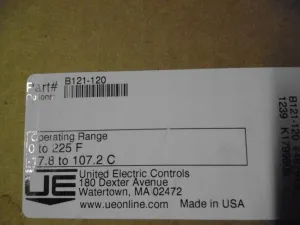 Controls B121-120 Explosion Proof Temperature Switch T55903