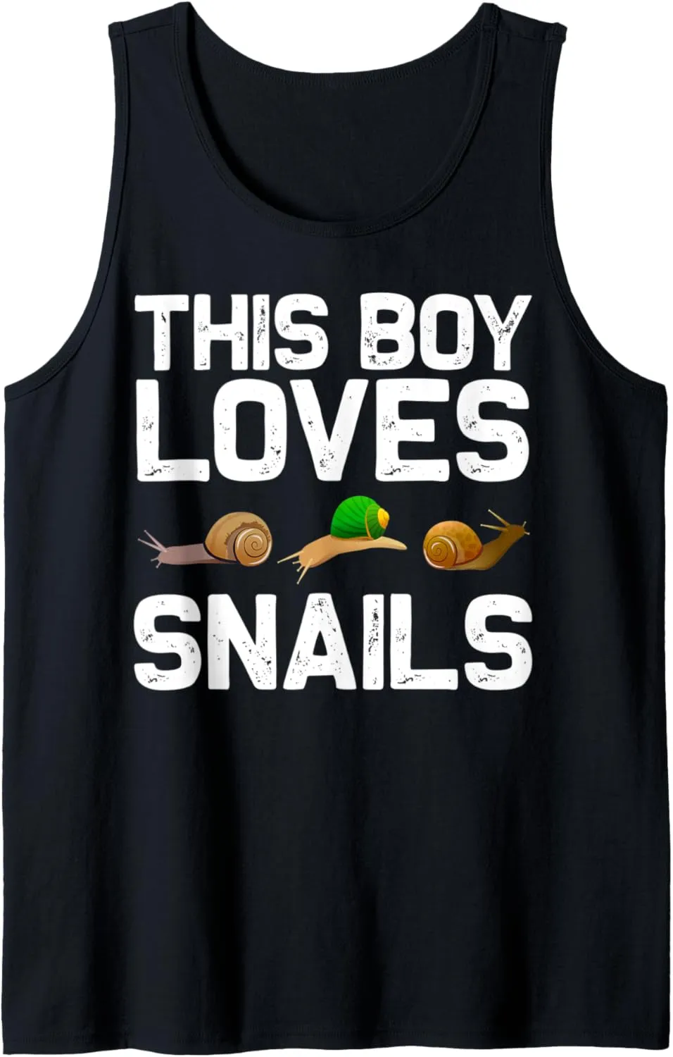 Cool Snail Art For Boys Kids Slug Trumpet Land Garden Animal Tank Top