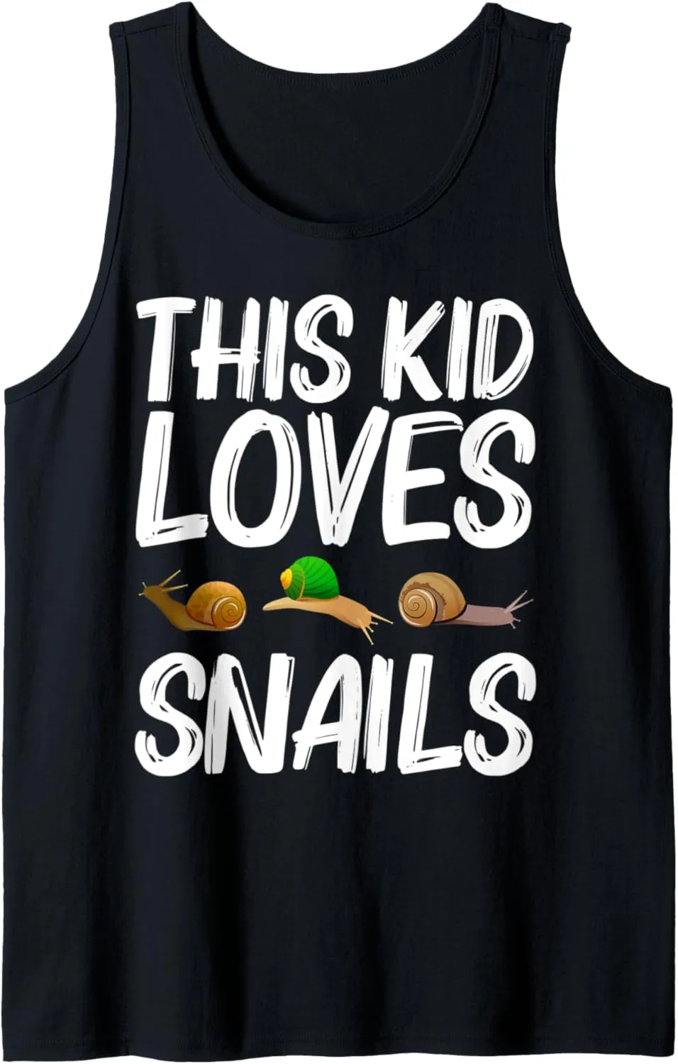 Cool Snail Art For Kids Boys Slug Trumpet Land Garden Animal Tank Top