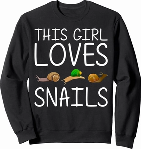 Cool Snail Art For Girls Kid Slug Trumpet Land Garden Animal Sweatshirt
