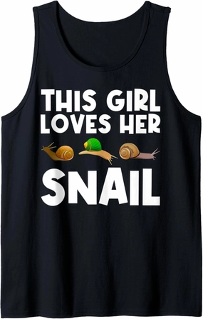 Cool Snail Art For Girls Kid Slug Trumpet Land Garden Animal Tank Top