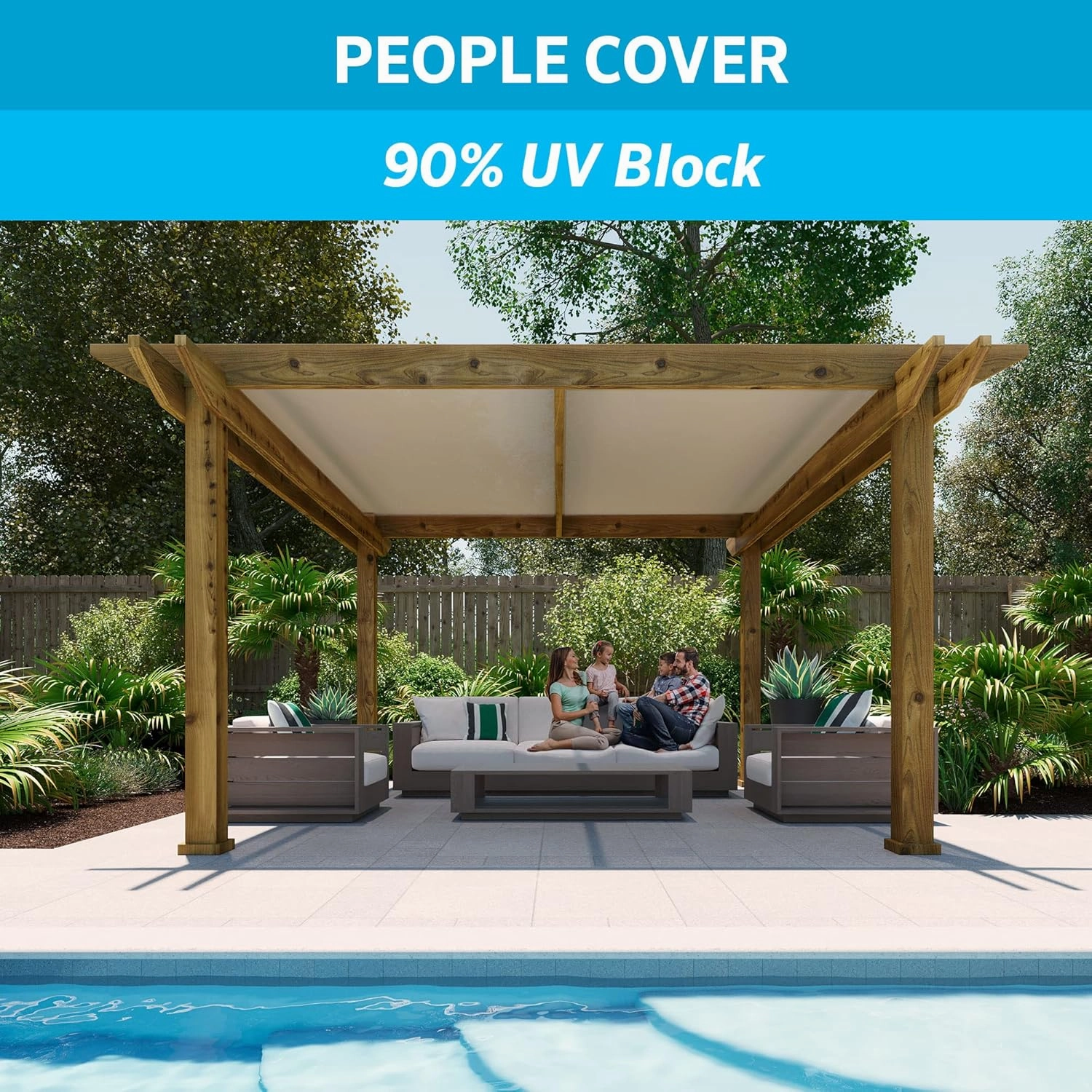 Coolaroo 435967 Shade Fabric 90% UV Protection for People, PET, OR Home LG, 12' x 50', Wheat