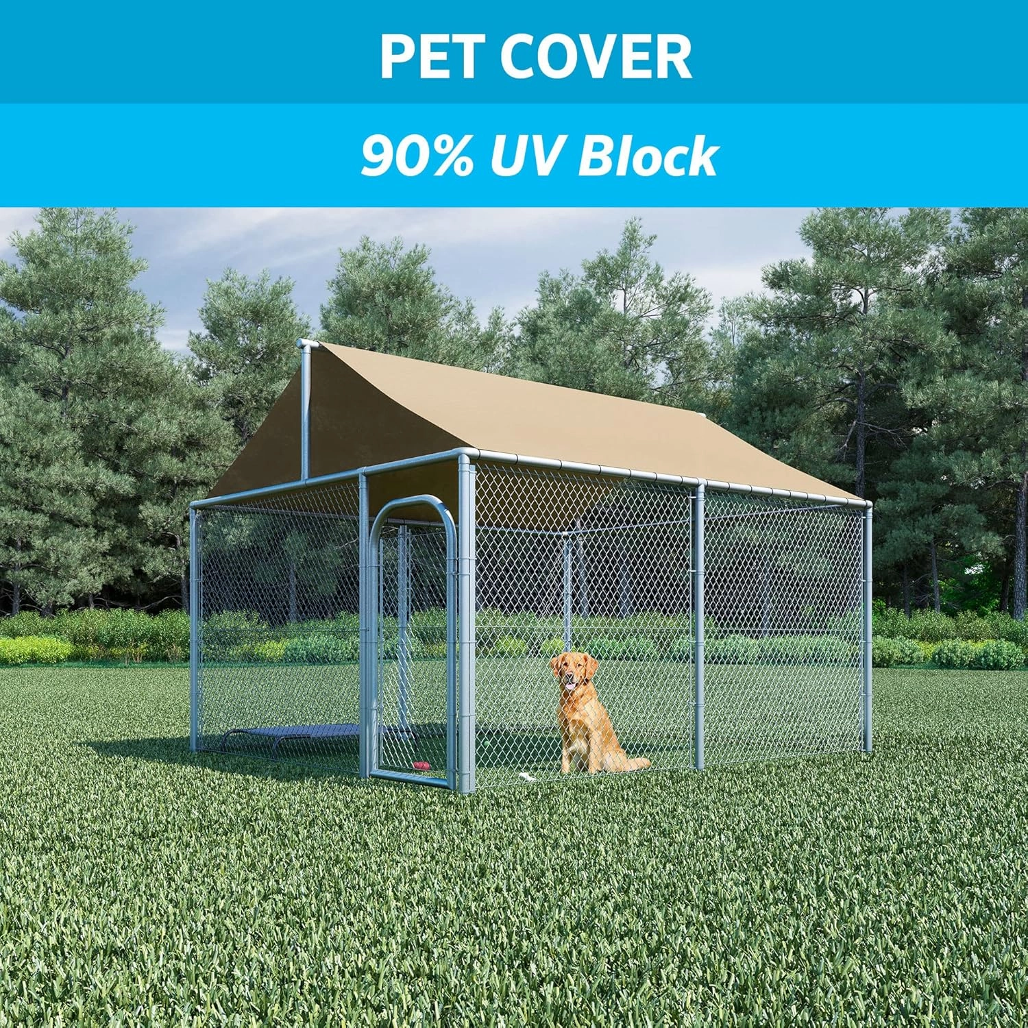 Coolaroo 435967 Shade Fabric 90% UV Protection for People, PET, OR Home LG, 12' x 50', Wheat