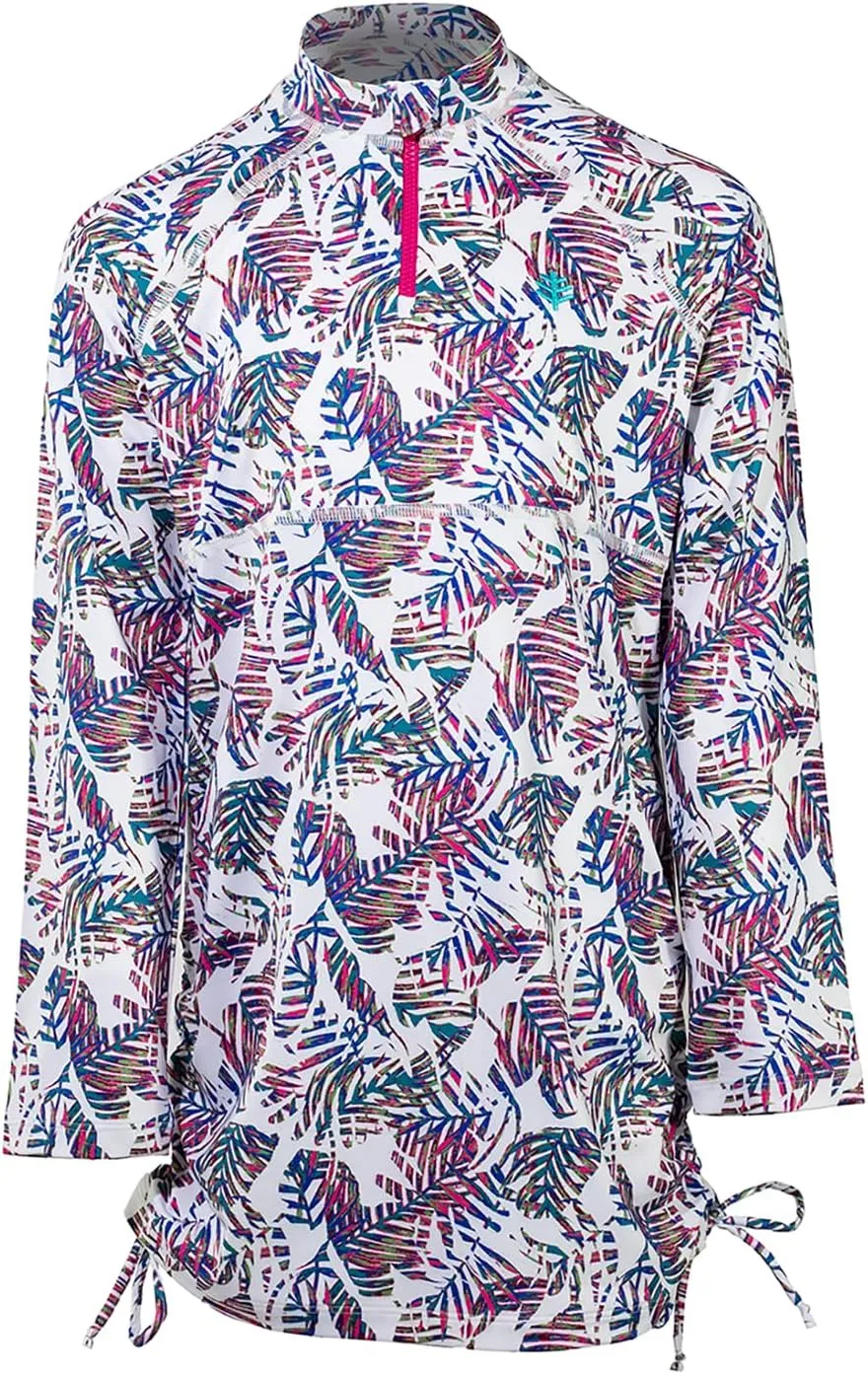 Coolibar UPF 50  Girl's Lawai Ruche Swim Shirt - Sun Protective