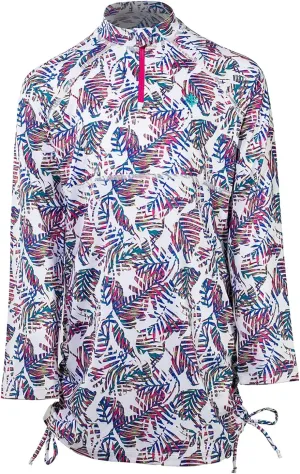 Coolibar UPF 50  Girl's Lawai Ruche Swim Shirt - Sun Protective