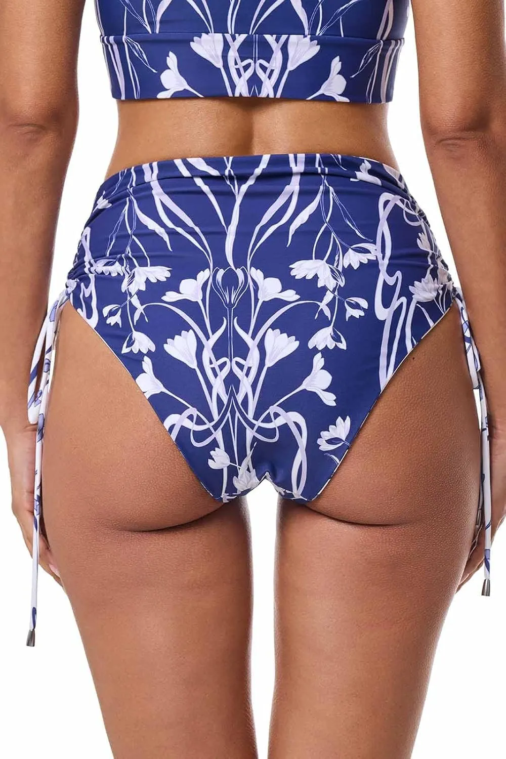 Coolibar UPF 50  Women's Myrtle Reversible Ruche Adjustable Swim Bottoms - Sun Protective