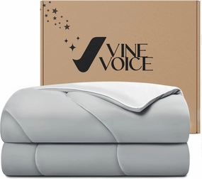 Cooling Blanket Comforter Hot Sleepers - Twin/Twin XL Cooling Comforter, Soft Ice Blanket for Night Sweats, All-Season Breathable & Lightweight Duvet Insert (68''x90'',Cool Gray)